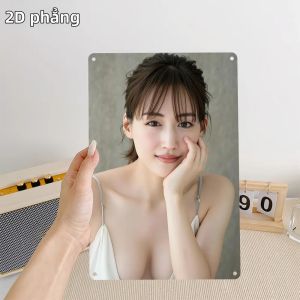 CIFbuy | Retro Thanh Lịch Nữ Tính 2D Kim Loại Thiếc Ký Hiệu 20x30cm Đục Lỗ Trước Phong Cách Rustic Vintage Nghệ Thuật Treo Tường Trong Nhà Ngoài Trời Trang Trí Quà Tặng