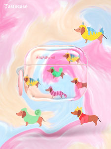 Tastecase Pink Gradient Cute Dachshund Dog Earphone Case Suitable for Apple AirPods pro 3rd/2nd Gen 4/3/2/1 Wireless Bluetooth Earphone Protective Cover