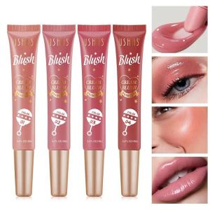 เกาหลี Natural Liquid Blush Long Lasting Watery Texture ครีมอเนกประสงค์ Rouge สําหรับตาแก้มริมฝีปากแต่งหน้า