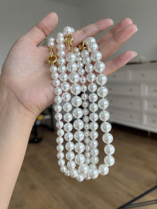 Nini Equivalent Australian White High Transparent Ice Crystal Pearl Necklace round Strong Light Sweater Chain Womens Jewelry