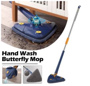 Love cut Triangle Mop 360-Degree Adjustable Window Cleaning Mop Microfiber 1.3m Handle Self-Wringing Glass Wiper Wall Window Cleaning Kit