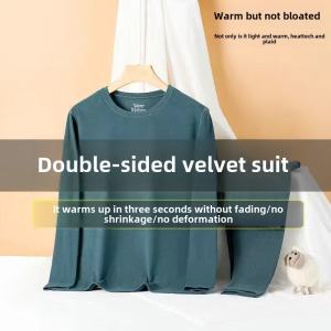 Thickened Mens Thermal Underwear Set Fleece Lined Base Layer Pants And Top Long Sleeve Tshirt Length Winter Clothes