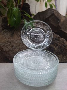 TATAKAN GELAS KACA 6PCS/PIRING KECIL/LEPEK/PISIN BAHAN KACA BENING