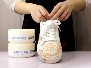 Krim Pembersih Sepatu + Spons / Krim Pemutih Sepatu / SABUN SEPATU / ALAT Pembersih Sepatu Bulat / Foam Pembersih Sepatu PUTIH