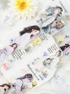 Modern Figure Adhesive Tape Beautiful Lady Parchment High Definition Landscape Collage Notebook Material Hemp Sticker
