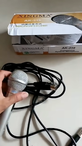 Mic hát Karaoke XINGMA AK-319 hát gia đình Micro Có Dây dài 3m rắc cắm 6.5mm phù hợp mọi loại loa kéo amply  loa bluetooth karaoke mic hát giá rẻ chống hú chống rè