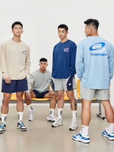 TOMATOPAPA | Simple Long Sleeve Loose Mesh Knit Printed Sweat Wicking T-Shirt