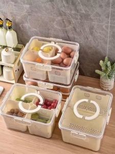 Kotak Penyimpanan Makanan Kulkas Dengan Tutup Kedap Udara Dan Penyimpanan Tirisan