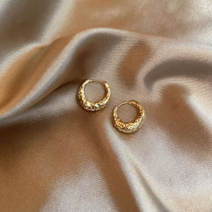 ANENJERY Irregular Chunky Hoop Earrings for Women Girl Party Jewelry New Fashion Accessories