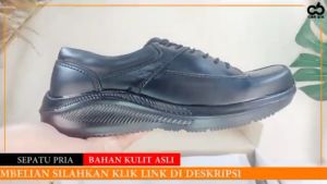 Java Seven / Sepatu kasual pria kulit hitam / Mosel kets bertali sol super ringan / TFC 410
