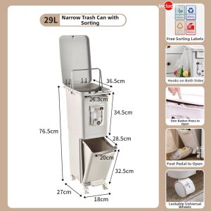 TONGGUMO | Covered Press Large Capacity Dual-layer Kitchen Trash Can