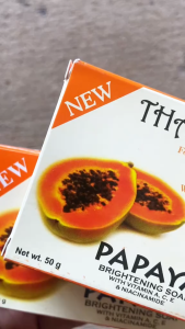 Thai Papaya Brightening Soap 130g Sabun Pencerah Kulit dengan Ekstrak Pepaya & Vitamin A C E