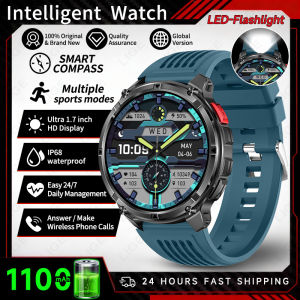 LIGE | Men Sports Fitness Tracker Smart Watch 1100mAh Battery Heart Rate Monitor Compass Flashlight Bluetooth Call Outdoor Smartwatch
