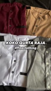 FC PROMO KOKO QURTA RAJA Terbaru ( 6 Warna SMLXLXXL3XL ) / Baju Muslim Koko Pria Dewasa Lengan Panjang Kekinian / Koko Kurta Pakistan Jumbo Kekinian / [abu abu tua marun putih coksu tosca]