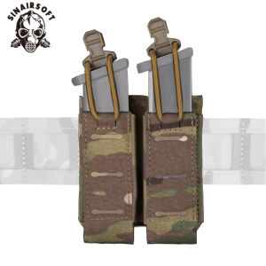 SINAIRSOFT Camo Dual 9mm Magazine Bag MOLLE MAG Bag Outdoor Tactical Vest Expansion Storage Bag
