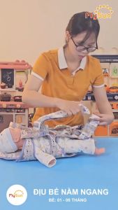 Địu em bé sơ sinh 4 tư thế có đỡ cổ đa năng ngồi xe máy an toàn cao cấp chính hãng MySun