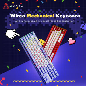 AJAZZ | AIAZZ AK870 MC Mechanical Keyboard Hot Swap Keyboards USB Wired 87 Keys Keyboard for Laptop Desktop PC Gamer Full Key No Impact