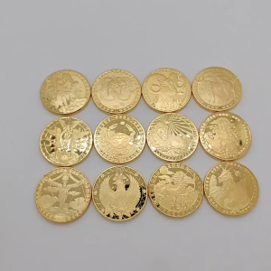 Đồng Tiền Xu Zodiac (GOLD) Tarot Hoàng Đạo 12 Chòm Sao Chiêm Tinh