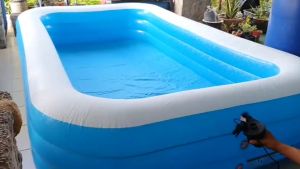 GooGoo Bird 3.05M 3 Layer Inflatable Swimming Pool Beach Crab Cartoon Design Swimming Pool For Kids & Family With Flat Bottom Kolam Renang Kolam Besar