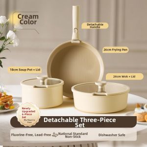 KIMS COOK | Detachable Handle Non-stick Kitchen Cookware Set 3pc