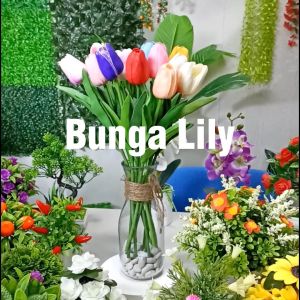 Unico PBP69 Tanaman Hias Tangkai Bunga Tulip Buatan Bahan Tangkai Besi Bunga PU Artificial Flower Ornamen Hiasan Dekorasi Ruangan Meja Rumah COD
