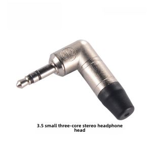 Youquke Neutrik Right Angle Black Gold 3.5mm Small Three Core Stereo Welding NTP3RC-B Earphone Angle Plug