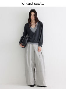 CHACHASTU | Áo Sweater Knit Ôm Body Kiểu Color Block cho Người Thon Nhỏ