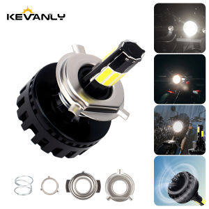 KEVANLY | 1x Motorcycle COB 8SMD Headlight 6000K white Hi/Low Beam with 3 types of interfaces Driving Light For RV ATV Scooter Fog Light