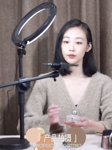 Live video shooting with 26CM LED circular light equipped with a monopod stand photography phone studio selfie light