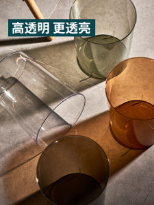 Large Capacity Transparent Trash Can for Home Use Bedroom Bathroom Kitchen Living Room Luxury Ins Style Paper Basket Tube