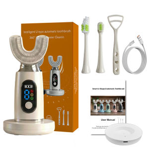YALILAI Ultrasonic Automatic Electric Toothbrush for Adults - 360° Mouth Cleaning U-Shaped Self Brushing Toothbrush IPX7 Waterproof 8 Cleaning Modes Wireless Charging Smart Brush
