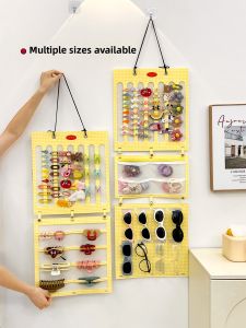Wall Mounted Felt Jewelry Holder Hair Accessories Organizer Large Capacity Hair Ties Bands Hairpins Hairbands Sunglasses Bag