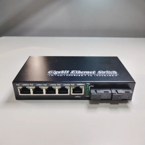 POE switch 4 POE 1 Uplink 2 fiber 2F5GE Gigabit Ethernet switch media converter Fiber Optical 10/100/1000M 65W 52V1.25A