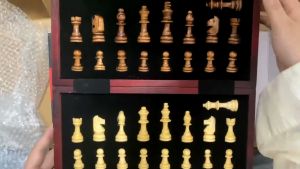 Luxury Magnetic Chess Set Wooden Gift Foldable Chess Board Travel Portable Chess Game