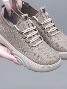 Spring and Autumn New Womens Shoes Old Beijing Cloth Shoes Casual Mesh Breathable Sneakers Comfortable Versatile Platform Boat Shoes