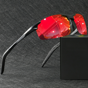 แว่นกันแดดโพลาไรซ์ทรงสี่เหลี่ยมแบบคลาสสิกย้อนยุคแบบกึ่งไร้ขอบ - กรอบพีซีน้ำหนักเบาและบานพับแบบสปริง ยูวี 400 สำหรับทุกเพศสำหรับการขับรถ ตกปลา