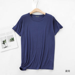 Áo Thun Modal Ice Silk Mùa Hè Tay Ngắn Cổ Tròn Mỏng Thường Ngày Cho Nam Áo Thun Cơ Bản Thoáng Khí Thoải Mái Mặc Hàng Ngày