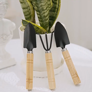 3Pcs Gardening Tool Set Potted Soil Loosening Flower And Vegetable Planting Tools With Wooden Handle Tools Gor Loosening Soil Transplanting