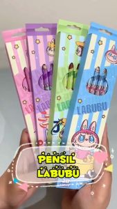PENSIL 2B LABUBU ISI 12 / PENSIL LABUBU 1 BOX ISI 12PCS BONUS SERUTAN / PENSIL ANAK TK SD MOTIF LABUBU