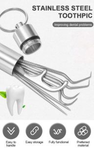 Peralatan Gigi Kit Alat Pembersih Gigi Baja Tahan Karat Kebersihan Gigi Tusuk Gigi Pembersih Floss