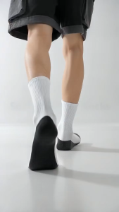 10/20 Pairs White Crew Socks for Students / Anti Dirty Bottom Thick Cotton / Breathable Soft Set foot socks medyas for men compression socks white sock men