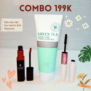 199K ĐỒNG GIÁ - Bộ trang điểm mặt 3 món Hàn Quốc Sữa rửa mặt + mascara + son liptint #10