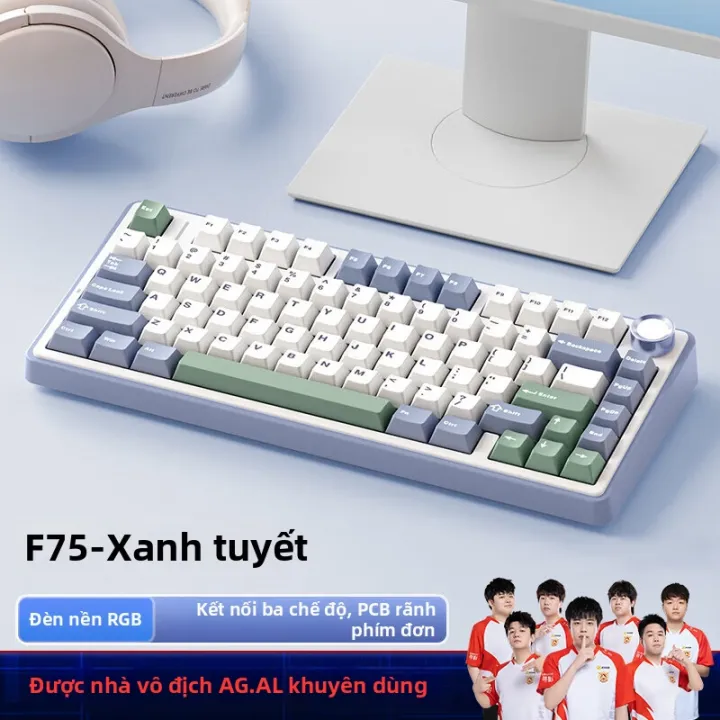 AULA | Bàn phím cơ F75 không dây 3 mode - Mạch Xuôi - Hỗ trợ hotswap 5 pin - LED RGB - Có App Marco | BigBuy360 - bigbuy360.vn AULA | Bàn phím cơ F75 không dây 3 mode - Mạch Xuôi - Hỗ trợ hotswap 5 pin - LED RGB - Có App Marco | BigBuy360 - bigbuy360.vn