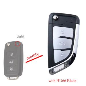 Modified Car Key Case Shell Fob for Volkswagen VW Beetle Caddy Eos Golf Jetta Polo Scirocco Tiguan Touran Skoda Seat HU66 Blade