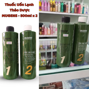 Thuốc Uốn Lạnh Thảo Dược MUGENS - 500ml x 2  Không mùi khó chịu giữ dáng tóc uốn thật đẹp.