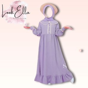 Gamis anak kekinian warna pastel usia 1-12 tahun