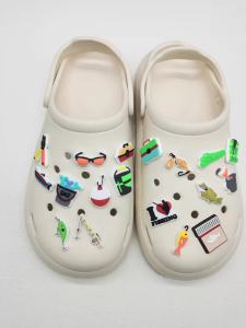 18PCS Shoe Charms PVC Fishing Series Decorations For Women Garden Shoes New Design Kawaii Diy Ornaments Clog Buckle Accessories
