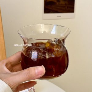 Creative Large Belly Glass Cup Ins Style Milk Coffee Americano Cold Drink Home Use Water Cup Transparent round Shape Beverage