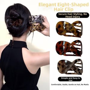 Elegant Retro 8-Shaped Flat Duckbill Clip for Bun Styling