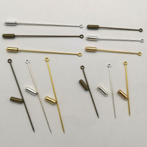 Handmade Handpin Chest Pin Flower Brooch Copper Accessories One-Word Plug Net Plate Nine-Words Pin Fabric Art Stopper Cap